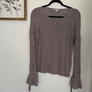 Lucky Brand Women's Ribbed Knit Top with Bell Sleeves S